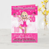 Kaart Cheerleader van de Verjaardag van Stephanie (Gele Bloem)