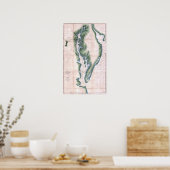 kaart Chesapeake Bay en Delaware Bay Poster (Keuken)