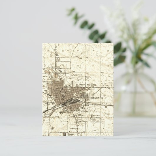 kaart Cheyenne Wyoming (Staand voorkant)