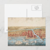 KAART: CHICAGO, c1857 Briefkaart (Voorkant / Achterkant)