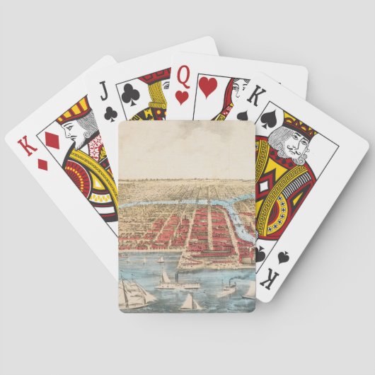 KAART: CHICAGO, c1857 Speelkaarten (Achterkant)