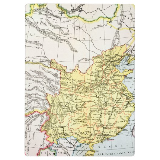 KAART: CHINA, 1910 KLEMBORD (Achterkant)