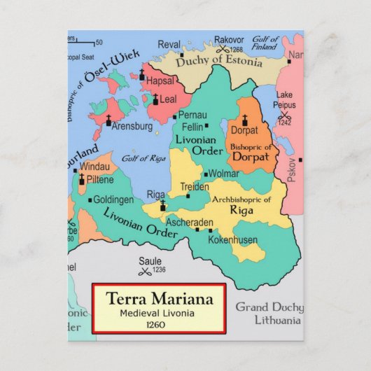 Kaart circa 1260 (Voorkant)