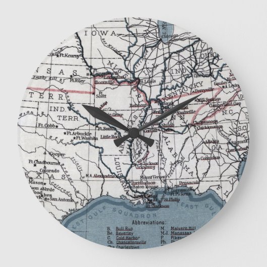 KAART: CIVIL WAR, 1861 GROTE KLOK (Voorkant)