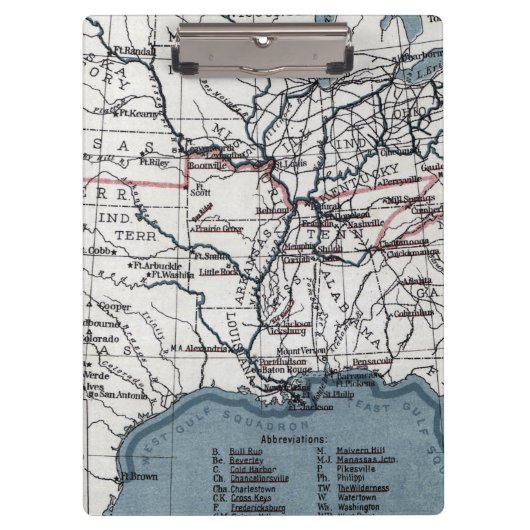 KAART: CIVIL WAR, 1861 KLEMBORD (Voorkant)