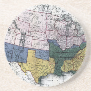 KAART: CIVIL WAR, 1864 ZANDSTEEN ONDERZETTER