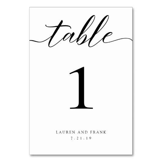 Kaart Classic Script Table Number (Classic) (Voorkant)