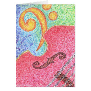 Kaart - Colorful Double Bass and Clef