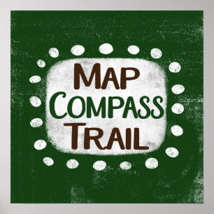 Kaart Compass Trail Poster Wall Art
