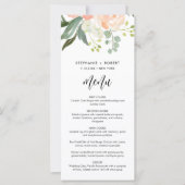 KAART CORA Peach Floral Wedding Menu (Voorkant)