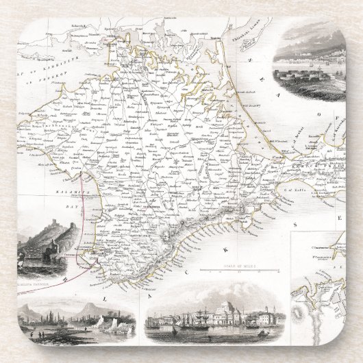 KAART: CRIMEA, c1855 Bier Onderzetter (Voorkant)