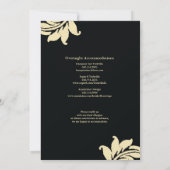 Kaart Cust voor Black and Ivory Damask Wedding Enc (Achterkant)