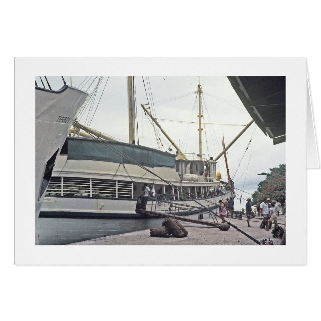 Kaart, de Dock in Huahine, Frans-Polynesië (Voorkant Horizontaal)