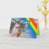 Kaart | de Fee van de Kat van de Regenboog van de (Gele Bloem)