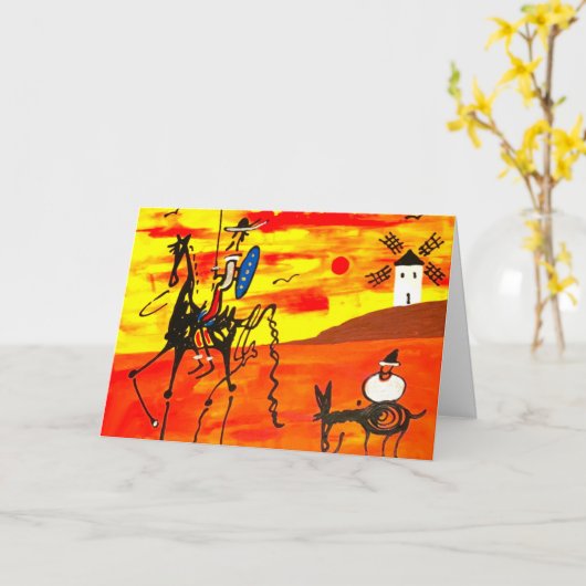 Kaart Don Quichot. 5 x 7 inch (Gele Bloem)