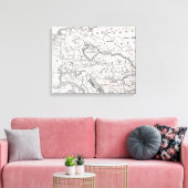 KAART: DUITSLAND EN OOSTENRIJK CANVAS AFDRUK (Insitu (Woonkamer))