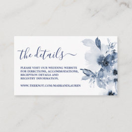 Kaart Dusty Blue Floral Website Info Enclosure