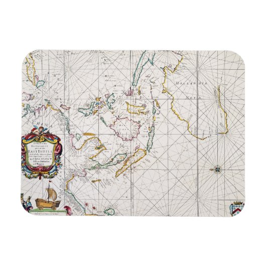 KAART: EAST INDIES, 1670 MAGNEET (Horizontaal)
