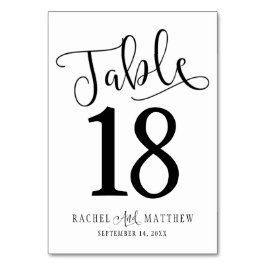 Kaart Eenvoudig en modern huwelijksnummer