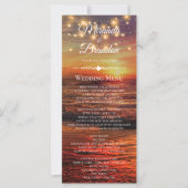 Kaart Elegant Sunset Beach Summer Wedding Menu (Voorkant)