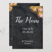 Kaart Elegant Wedding Table Menu (Voorkant / Achterkant)