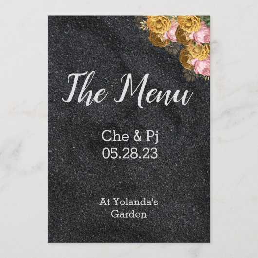 Kaart Elegant Wedding Table Menu (Voorkant)
