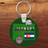 Kaart en Afbeelding Tekst van Colorado Sleutelhanger (Voorkant)