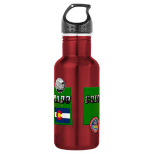 Kaart en Afbeelding Tekst van Colorado Waterfles