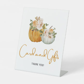 Kaart en Geschenken Waterverf Herfst Baby shower Reclamebord Met Voetstuk