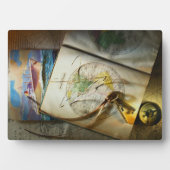 Kaart en kompas fotoplaat (voorkant)