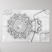 Kaart en vervalsing van Neuf-Brisach Poster (Voorkant)