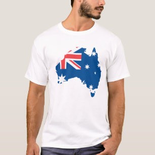 Kaart en vlag van Australië T-shirt