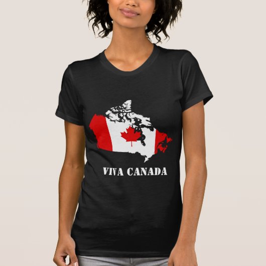 Kaart en vlag van Canada T-shirt (Voorkant)