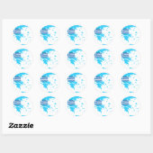 Kaart en vlag van Griekenland Ronde Sticker (Vel)