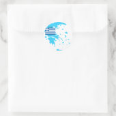 Kaart en vlag van Griekenland Ronde Sticker (Tas)