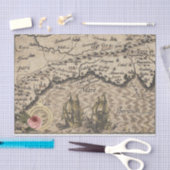 kaart en zeilboten tissuepapier (Craft)