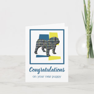 Kaart Engelse Bulldog Puppy Dog Gefeliciteerd