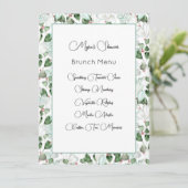 Kaart Eucalyptus Foliage Waterverf Menu (Staand voorkant)