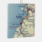  kaart Eureka CA Keramisch Ornament (Rechts)