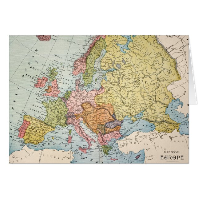 KAART: EUROPA, 1885 (Voorkant Horizontaal)