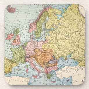 KAART: EUROPA, 1885 DRANKJES ONDERZETTER