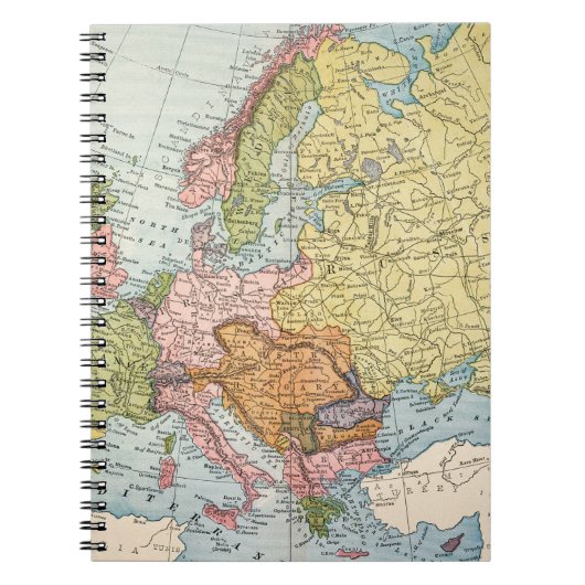 KAART: EUROPA, 1885 NOTITIEBOEK (Voorkant)