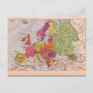  kaart, Europa rond 1920 Briefkaart