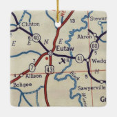  kaart Eutaw AL Keramisch Ornament (Achterkant)