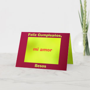 Kaart - Feliz Cumpleaños, mi amor - amarilla van