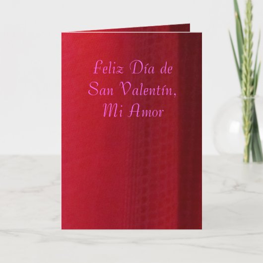 Kaart - Feliz Día DE San Valentín, Mi Amor - Roja (Voorkant)