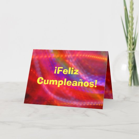 Kaart - Feliz Veelkleurige Cumpleaños - (Voorkant)