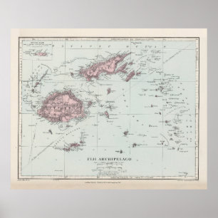 kaart Fiji (1904) Poster