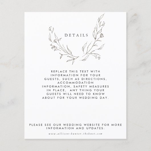 Kaart "Floral"-gegevens (Voorkant)