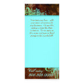 Kaart Floral Grunge Salon Spa Blue Green (Achterkant)